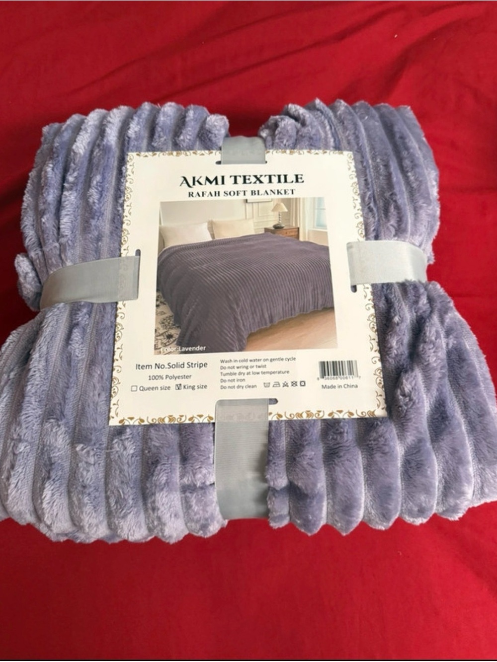 AKMI TEXTILE Rafah Soft Blanket Purple King Size NWT